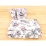 Lenjerie patut 3 piese, Qmini, Pentru patut 140x70 cm, Cu protectie laterala, Din bumbac certificat Oeko Tex Standard 100, Elephants on Rainbow Pink - 2