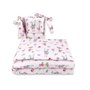 Qmini - Lenjerie patut 3 piese, Cu protectie laterala, Din bumbac certificat Oeko Tex Standard 100, Pentru patut 140x70 cm, Fox and Rabbit, Pink - 1