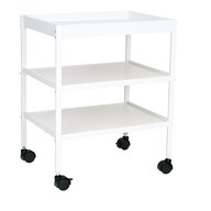 Masuta de schimbat, Qmini, Cu 2 polite pentru depozitare, Potrivita pentru saltelute de infasat de 70x50 cm, Inaltime 86 cm, Alb