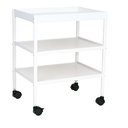 Masuta de schimbat, Qmini, Cu 2 polite pentru depozitare, Potrivita pentru saltelute de infasat de 70x50 cm, Inaltime 86 cm, Alb