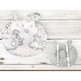Perna bebelusi, Qmini, Ursulet, Multifunctionala, Cu doua fete, Tesatura pufoasa minky si bumbac, Materiale certificate Oeko Tex Standard 100, 30x23 cm, Minky Teddy Bear with Pink Heart - 2