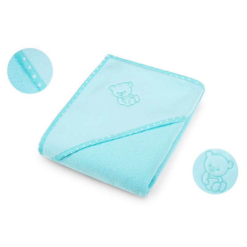 Qmini - prosop cu gluga, 80x80 cm, turquoise