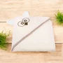 Prosop cu gluga, Qmini, Cu urechi, Din bumbac, Dimensiune mare 80x80 cm, Ecru Qwl - 2