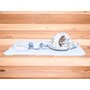 Prosop cu gluga, Qmini, Mare, Dimensiune 100x100 cm, Din bumbac si thermo fleece, Materiale certificate Oeko Tex Standard 100, Teddy Bear and Friends Blue - 2