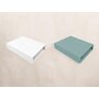 Set 2 cearceafuri cu elastic, Qmini, Pentru patut leagan sau patut co-sleeper, 90x40 cm, Din bumbac, Material certificat Oeko Tex Standard 100, White and Dark Mint - 2