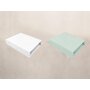 Set 2 cearceafuri cu elastic, Qmini, Pentru patut leagan sau patut co-sleeper, 90x50 cm, Din bumbac, Material certificat Oeko Tex Standard 100, White and Cold Mint - 2