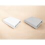 Set 2 cearceafuri cu elastic, Qmini, Pentru patut leagan sau patut co-sleeper, 90x50 cm, Din bumbac, Material certificat Oeko Tex Standard 100, White and Grey - 2