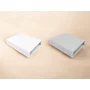 Set 2 cearceafuri cu elastic, Qmini, Pentru patut leagan sau patut co-sleeper, 90x50 cm, Din bumbac, Material certificat Oeko Tex Standard 100, White and Grey - 2
