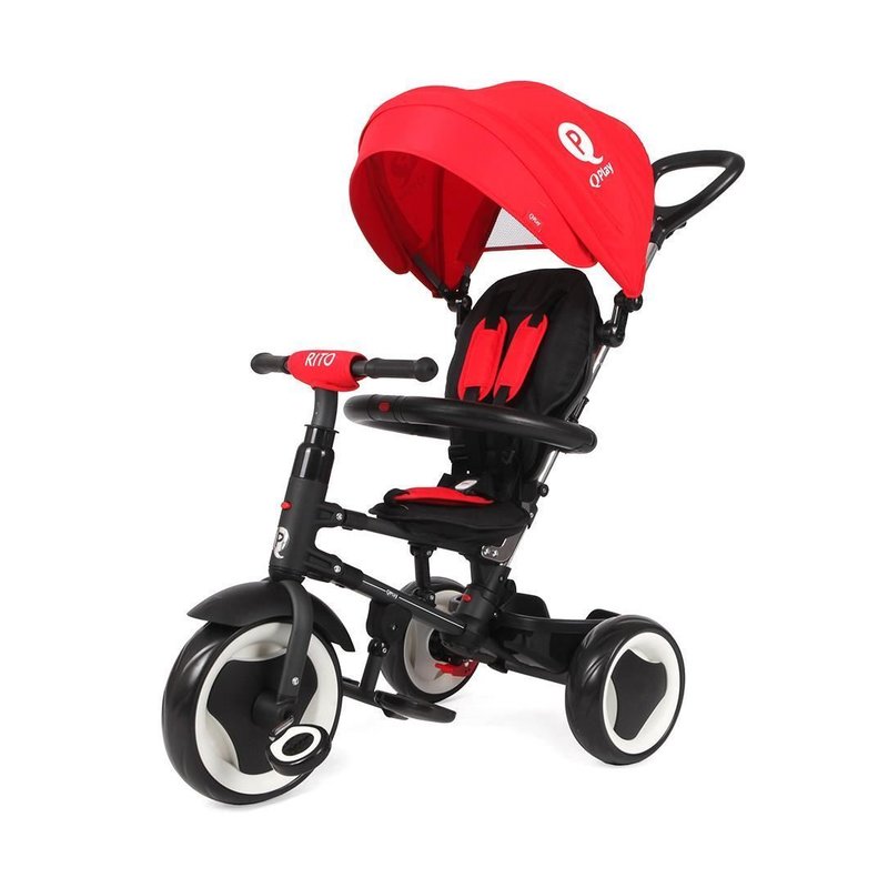 Qplay - tricicleta rito suport picioare, control al directiei, pliabila, rosu
