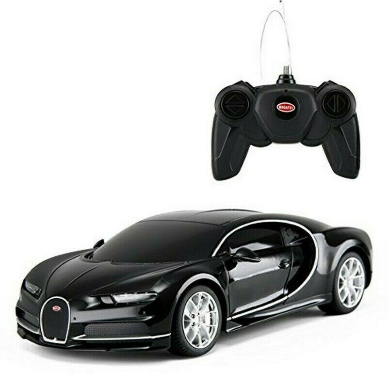 Rastar - masina cu telecomanda bugatti chiron negru cu scara 1 la 24