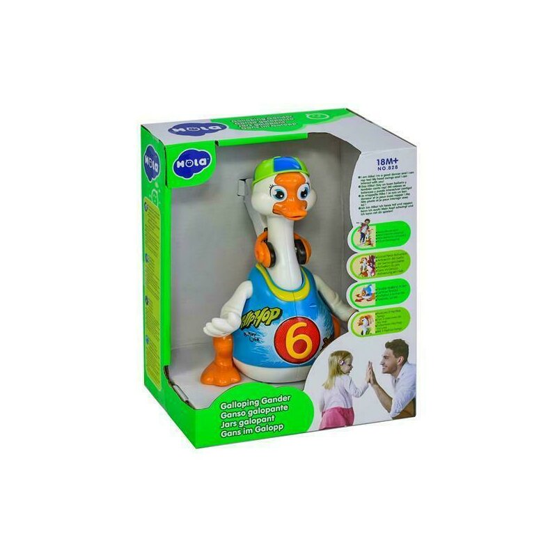 Jucarii bebe - jucarie interactiva ratoiul dansator, cu lumini, cu melodii, albastru
