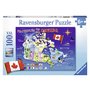 Puzzle Harta Canadei, 100 Piese - 1