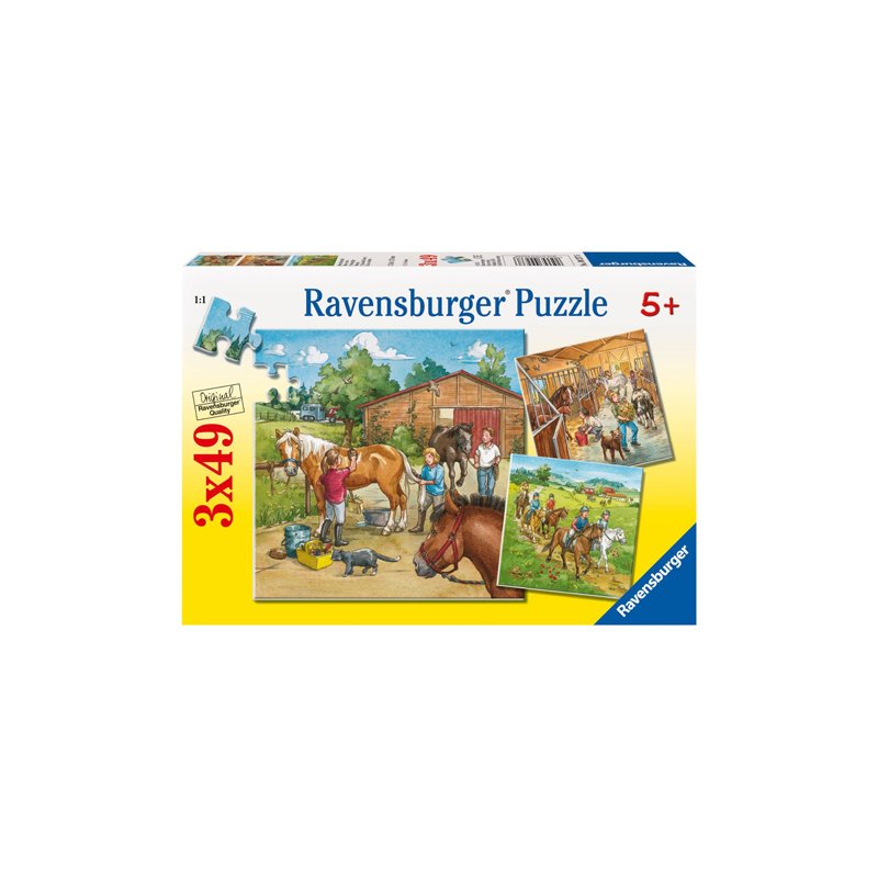 Ravensburger - Puzzle Lumea cailor, 3x49 piese