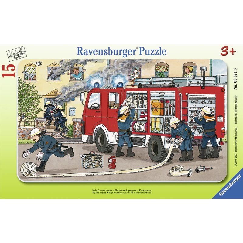Ravensburger - puzzle masina de pompieri, 15 piese
