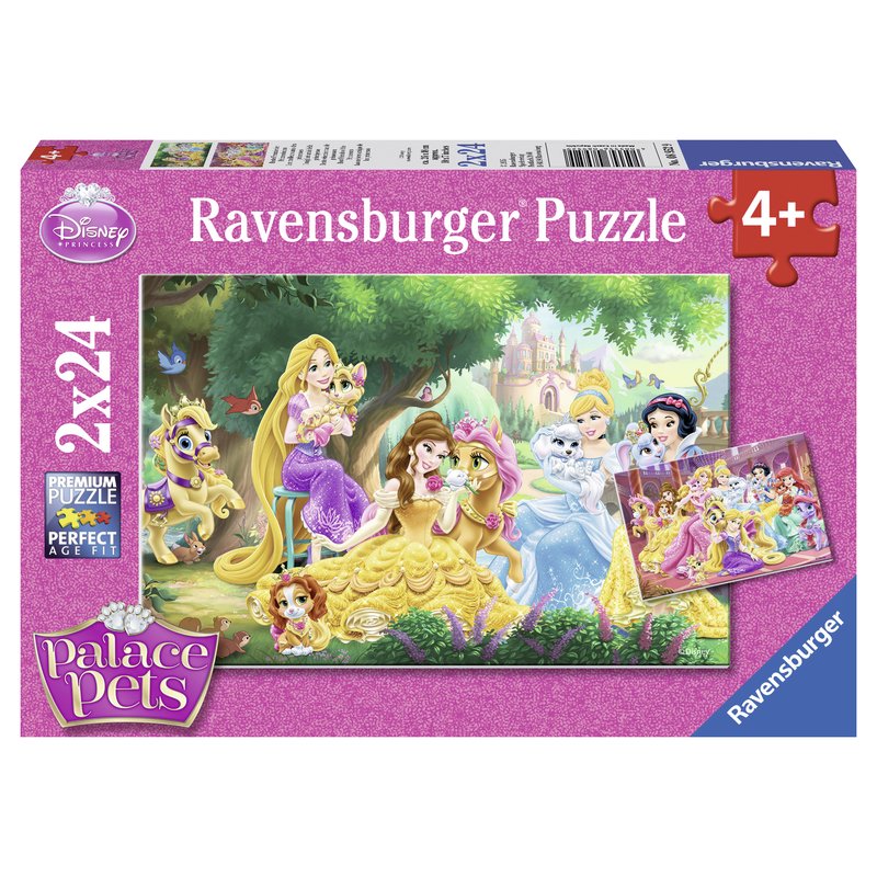 Ravensburger - puzzle palace pets, 2x24 piese