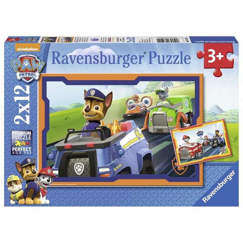 Ravensburger - Puzzle Patrula catelusilor in actiune, 2x12 piese