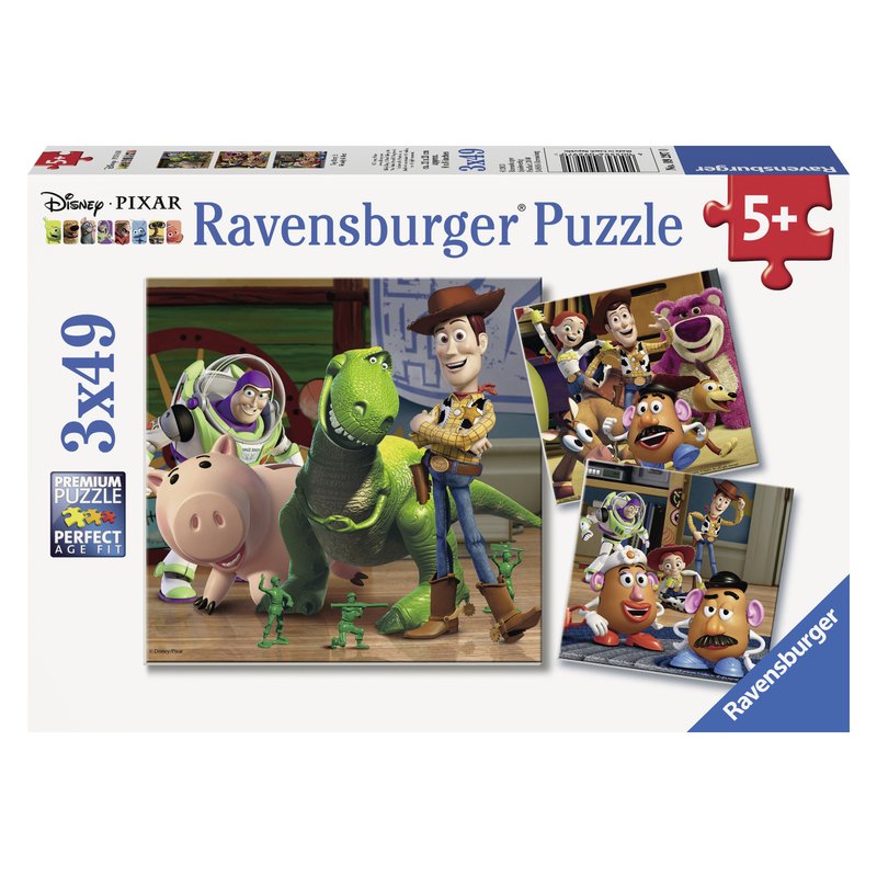 Ravensburger - Puzzle Povestea jucariilor, 3x49 piese