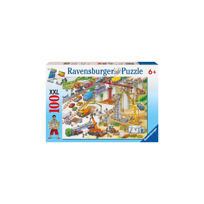 Ravensburger - Puzzle Teren de constructii, 100 piese