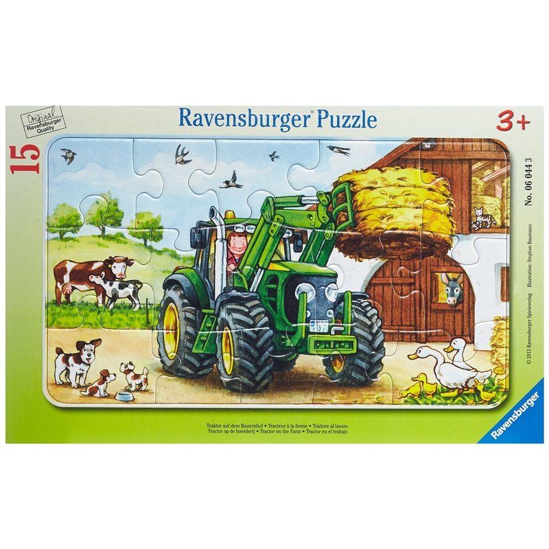 Ravensburger - puzzle tractor la ferma, 15 piese