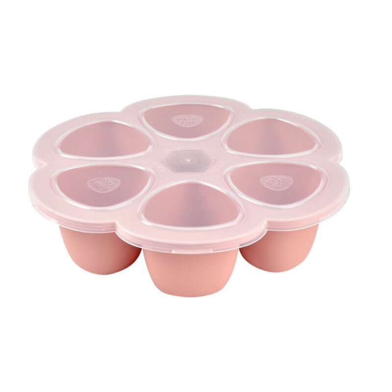 Beaba - recipient ermetic silicon multiportii 6x90 ml old pink