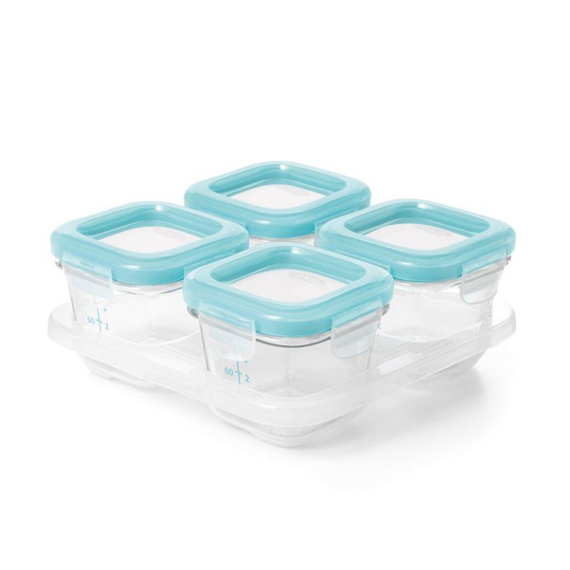 Oxo tot - recipiente sticla pentru congelare alimente, 4 x 120 ml