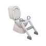 Reductor cu scarita, DreamBaby, Pentru toaleta, Potrivit pentru toaletele rotunde, Sezut ergonomic, 29x36x9 cm, Rezistent, Grey/White - 1