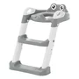 Reductor pentru toaleta, Bebe Stars, Pliabil, Cu scarita si manere, Reglabil, Cu suprafata moale si confortabila, 3 ani+, Frog/Grey - 1