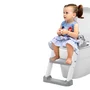 Reductor pentru toaleta, Bebe Stars, Pliabil, Cu scarita si manere, Reglabil, Cu suprafata moale si confortabila, 3 ani+, Frog/Grey - 3