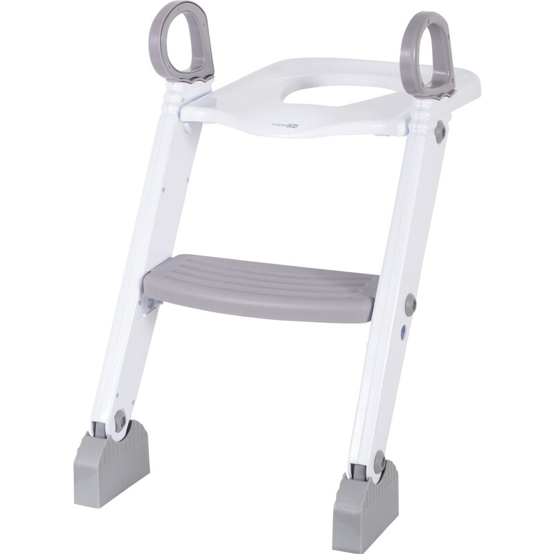 Reductor pentru toaleta, cu scarita, freeon, white & grey