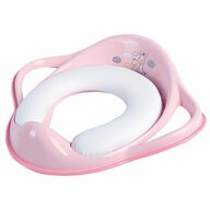 Maltex baby - Reductor toaleta copii, antiderapant, colac integrat moale, Zebra Light Pink, 