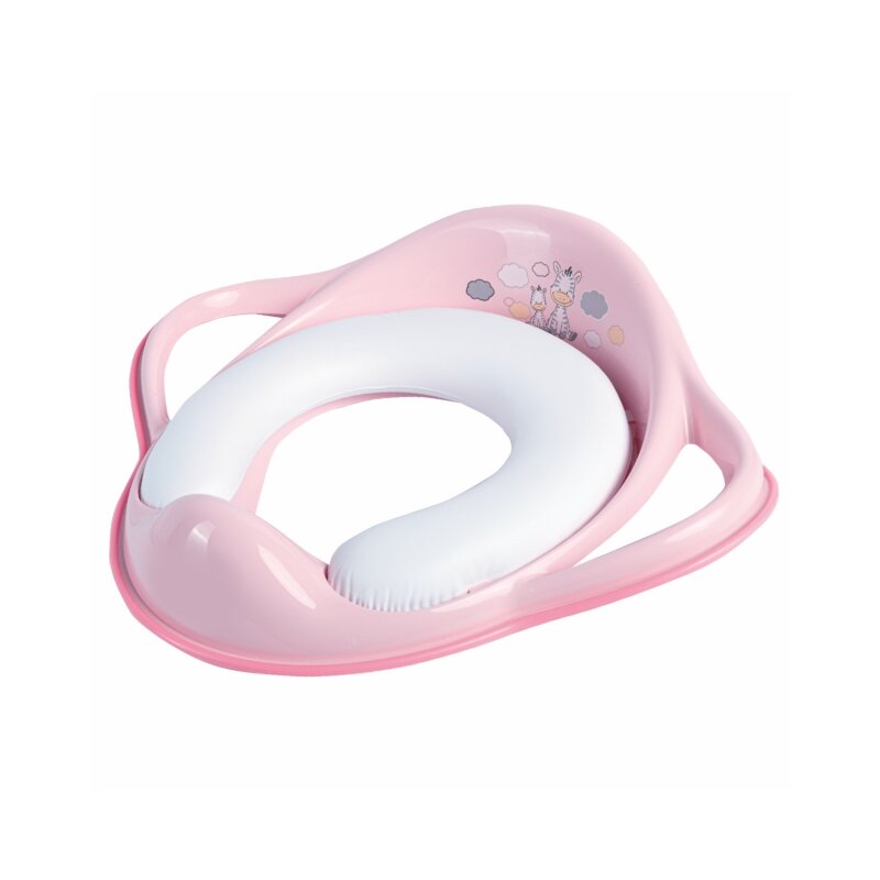 Maltex baby - reductor toaleta copii, antiderapant, colac integrat moale, zebra light pink,