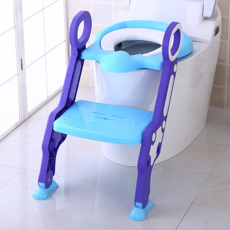 Little mom - reductor toaleta cu scara stair potty blue