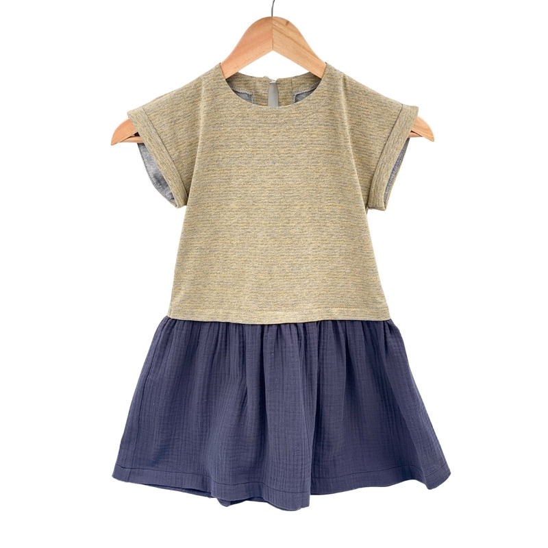 Rochita de vara din jersey cu fustita muselina, urban fairy, 4-5 ani