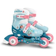 Role evolutive, Stamp, Frozen, De la incepator la avansat, Cu 3 roti, Ajustabile, Inchidere prin velcro, Cu frana, Marime 27-30, Albastru
