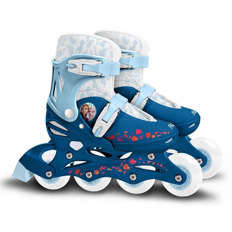 Role, Stamp, Frozen, Cu 4 roti, Ajustabile, Inchidere prin velcro, Cu frana, Marime 30-33, Albastru
