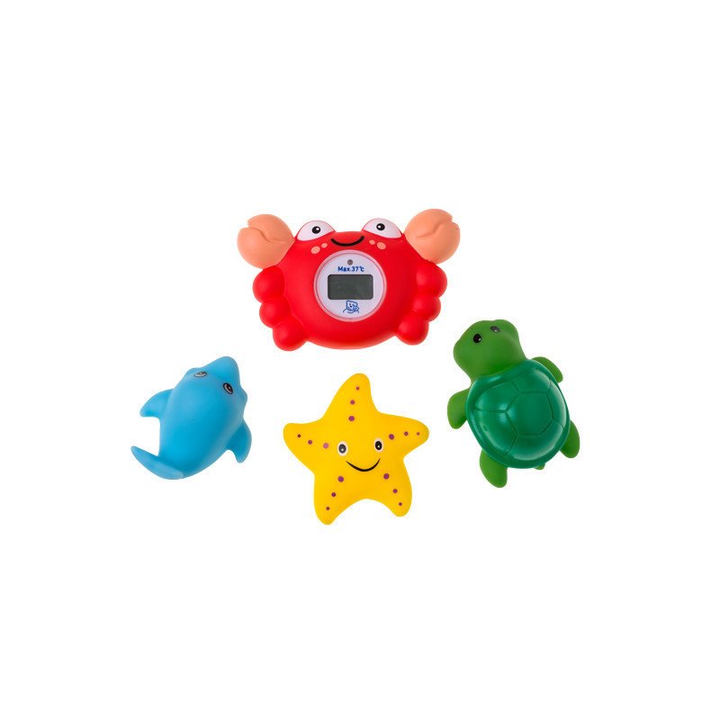 Rotho-baby design - termometru de baie digital crab cu 3 jucarii de baie