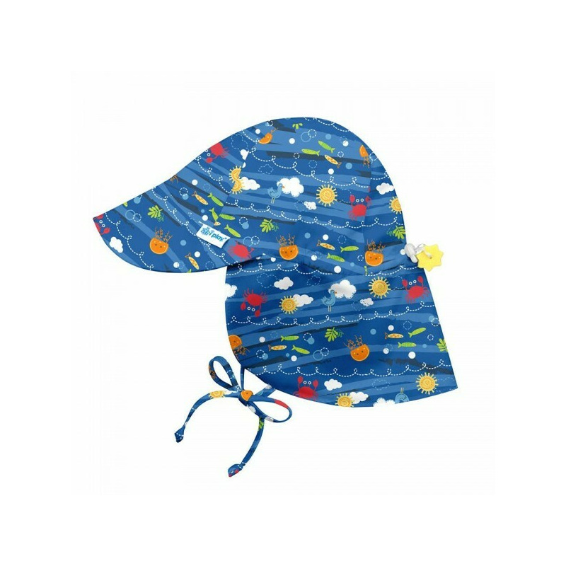 Royal blue sea friends 0/6 luni - palarie baieti spf 50+ cu snur reglator green sprouts by iplay