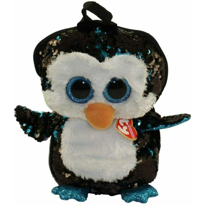 Ty - rucsac copii pinguinul waddles, cu paiete, din plus