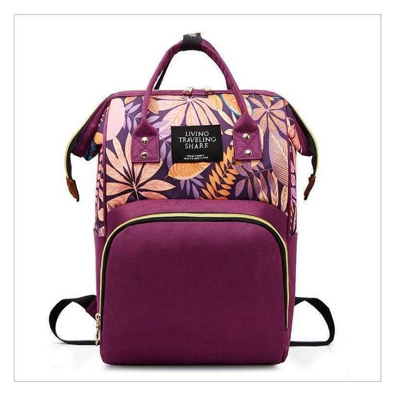 Bambinice - rucsac pentru mamici leaves, violet