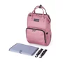 Rucsac pentru mamici, Petite&Mars, Jack, Cu 11 compartimente, Cu buzunare termice, Saltea de infasat inclusa, 30 x 42 x 15 cm, Dusty Rose - 2