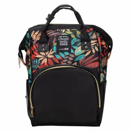 Rucsac pentru mamici, Simply, Cu multiple compartimente, FreeON, 25 x 16 x 40cm, Black