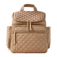 Black Friday - Reduceri Rucsac pentru mamici, Skip Hop, Compartimentat, Matlasat, Cu multiple buzunare, Include 2 gentute mai mici pentru depozitare si salteluta de infasat, 41x20x36 cm, Bej/Maro Promotie