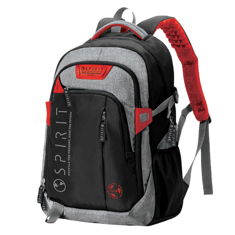 Rucsac spirit classic, negru / gri / rosu, 49x35x16 cm