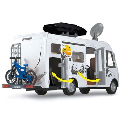 Dickie Toys - Set de joaca Rulota Camper Hymer Camping Van Class B,  Cu accesorii