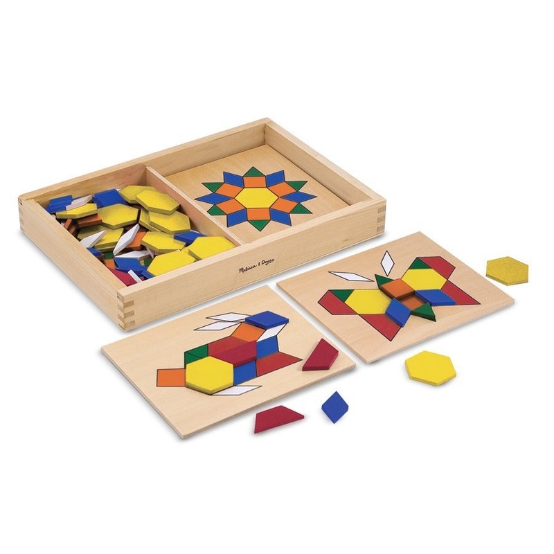 Melissa & doug sabloane si forme geometrice din lemn