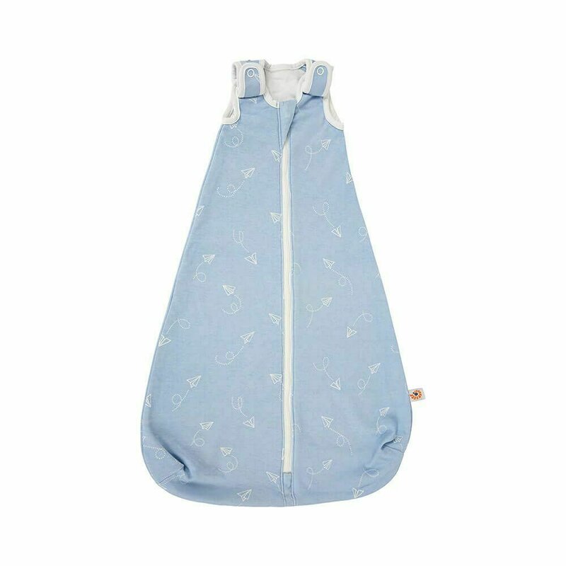 Ergobaby - sac de dormit fara maneci clasic , paper planes, din bumbac, 0-6 luni