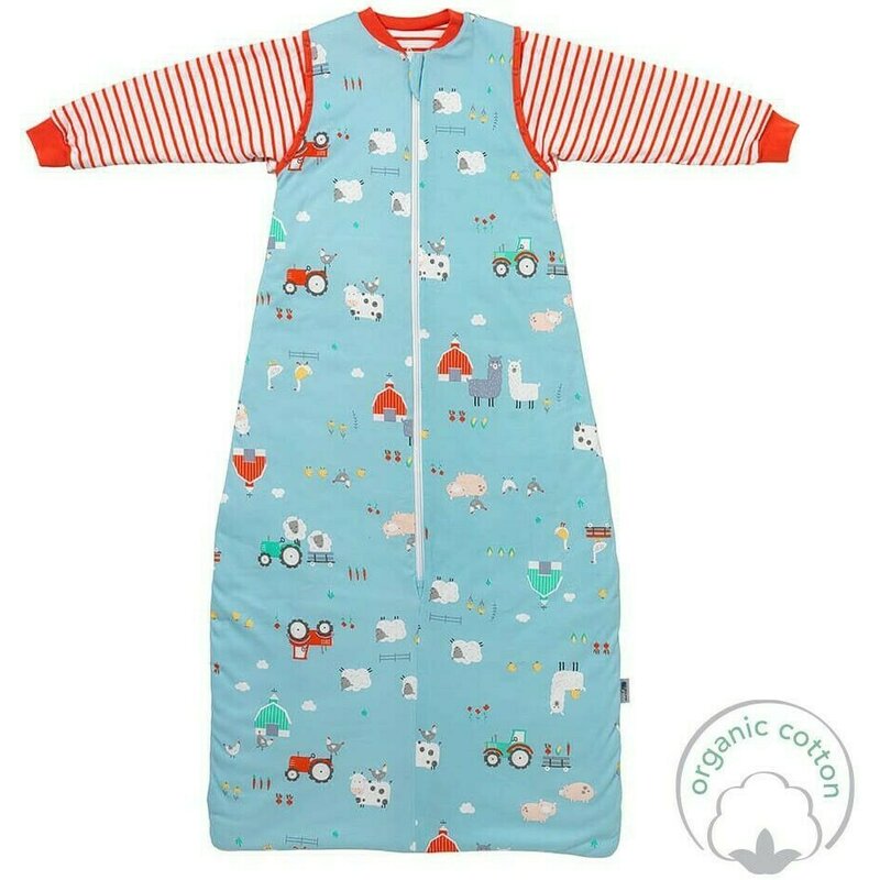 Slumbersac - sac de dormit cu maneca lunga detasabila farmyard 110 cm 2.5 tog
