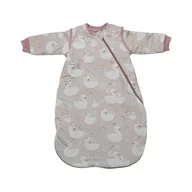 Sac de dormit cu maneci detasabile, Bebe Stars, De iarna, Din bumbac certificat Oeko Tex Standard 100, Cu fermoar, 70 cm, 2.5 Tog, Swan