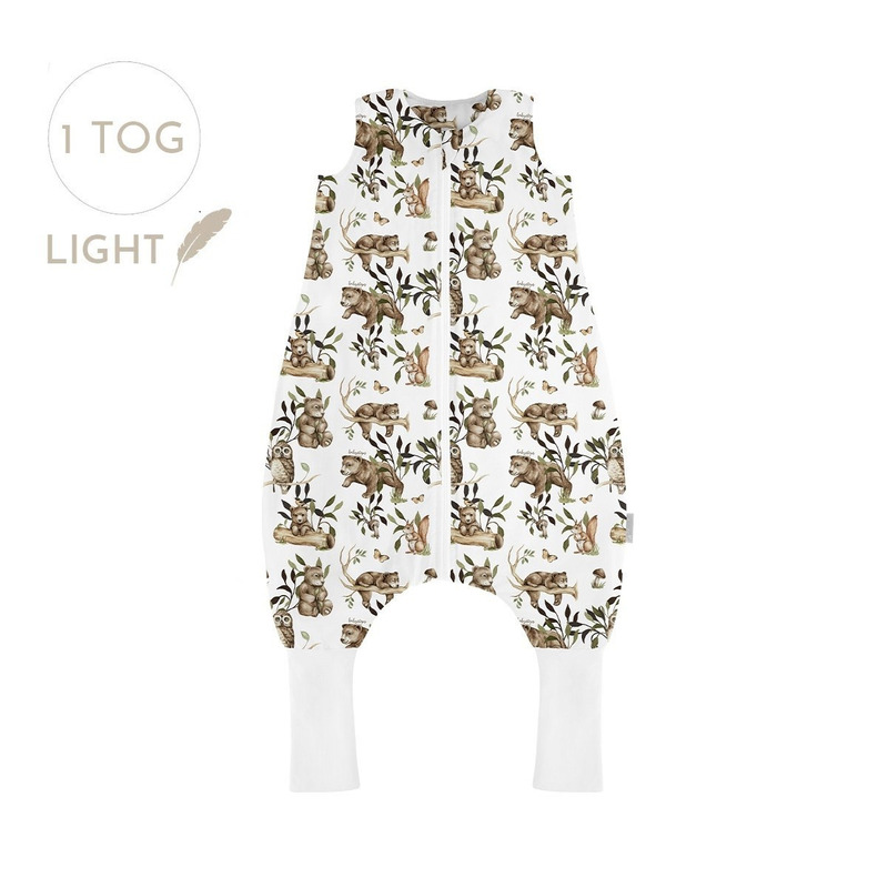 Sac de dormit cu picioare, bumbac 1 tog, happy bear, xs, 6 - 12 luni