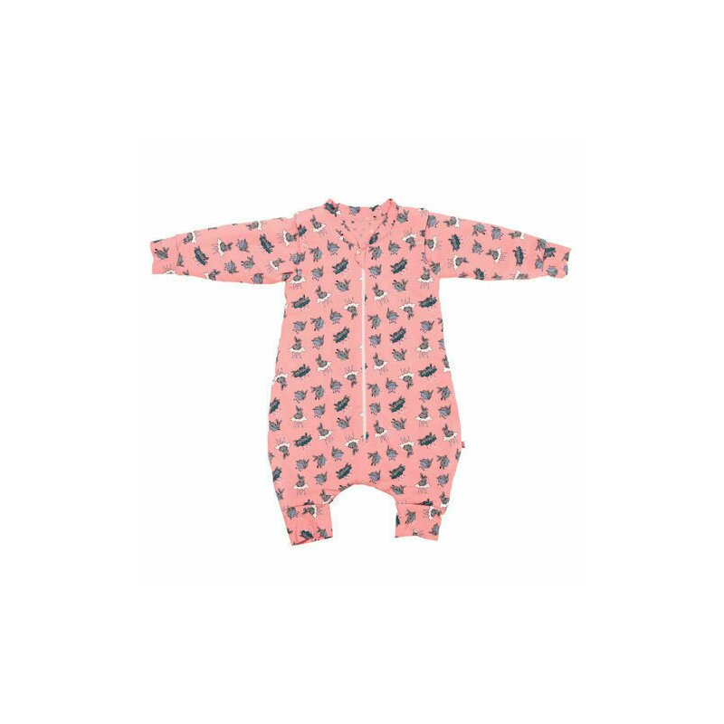 Kidsdecor - Sac de dormit cu picioruse si maneci Bunny Pink - 130 cm, 2 Tog - Iarna